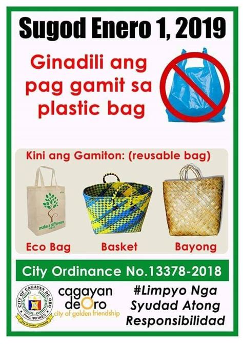 No more sando plastic bags in CDO by Jan. 1 .